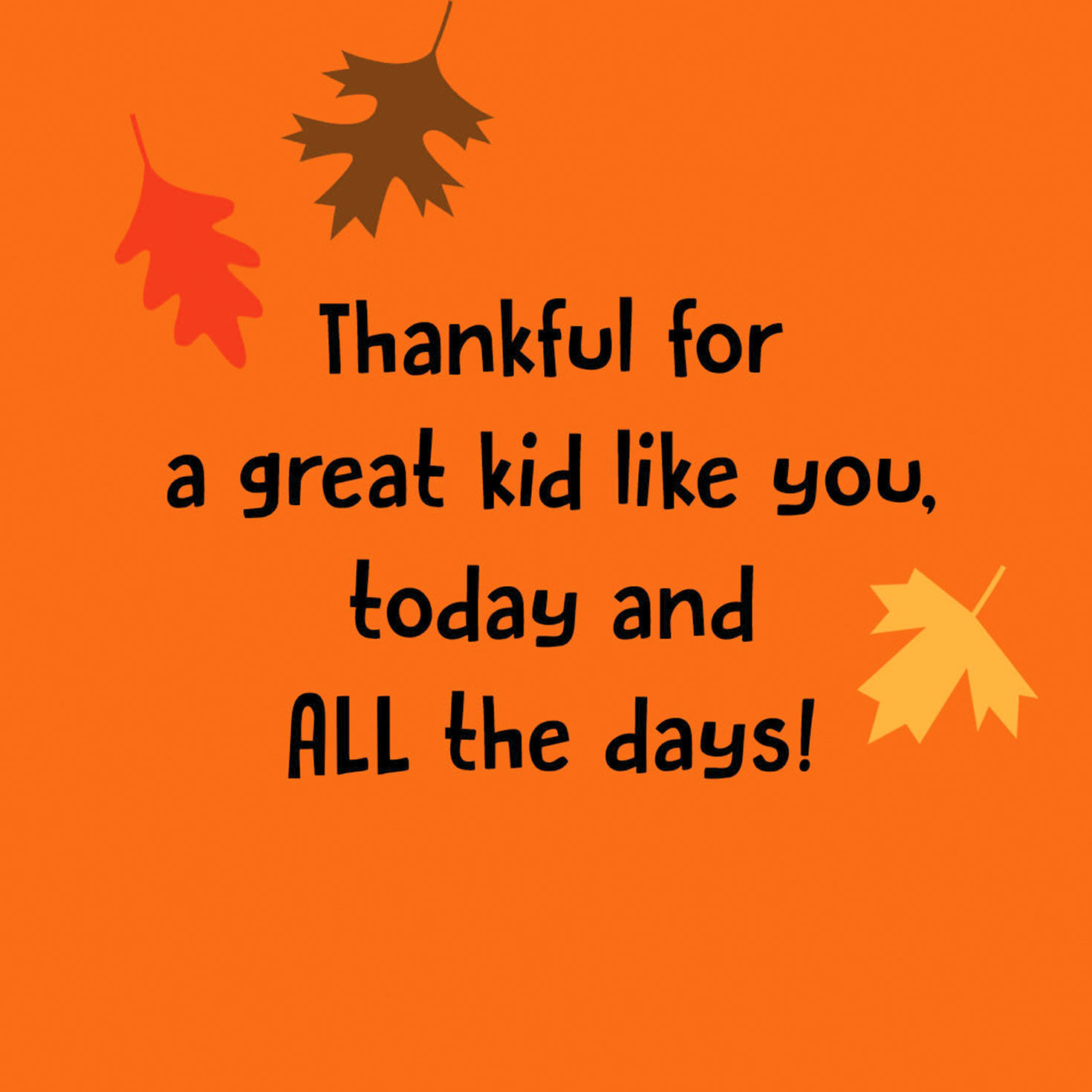 Turkey and Leaves Thanksgiving Card for Child Sentiment image number 2