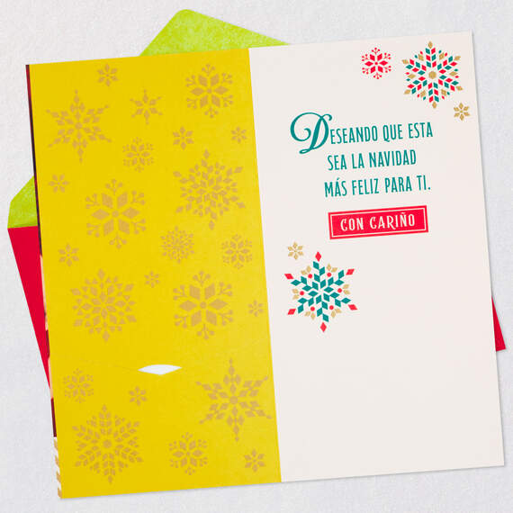 Feliz Navidad Santa Spanish-Language Money Holder Christmas Card, , large image number 3