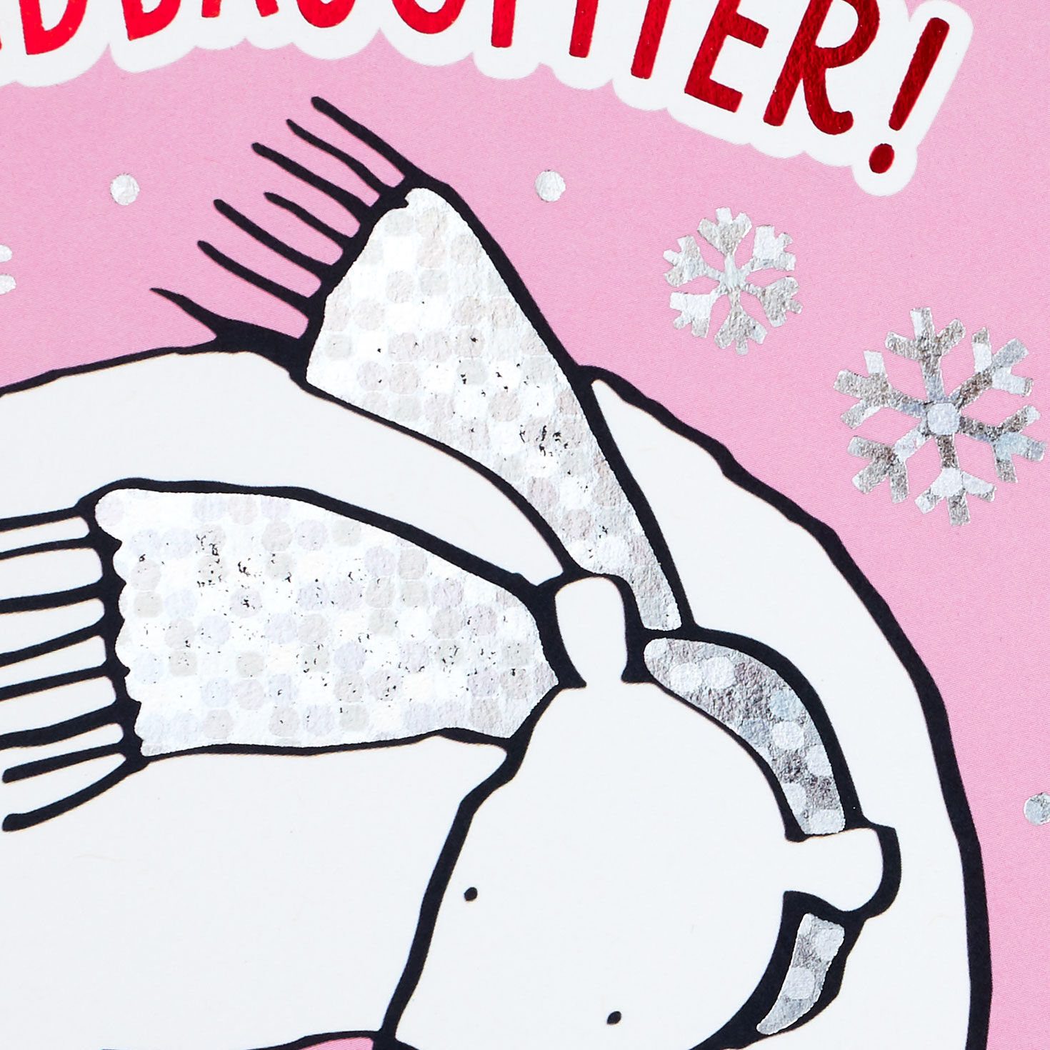 Polar Bear and Bird Granddaughter Christmas Card Card Front Detail image number 4