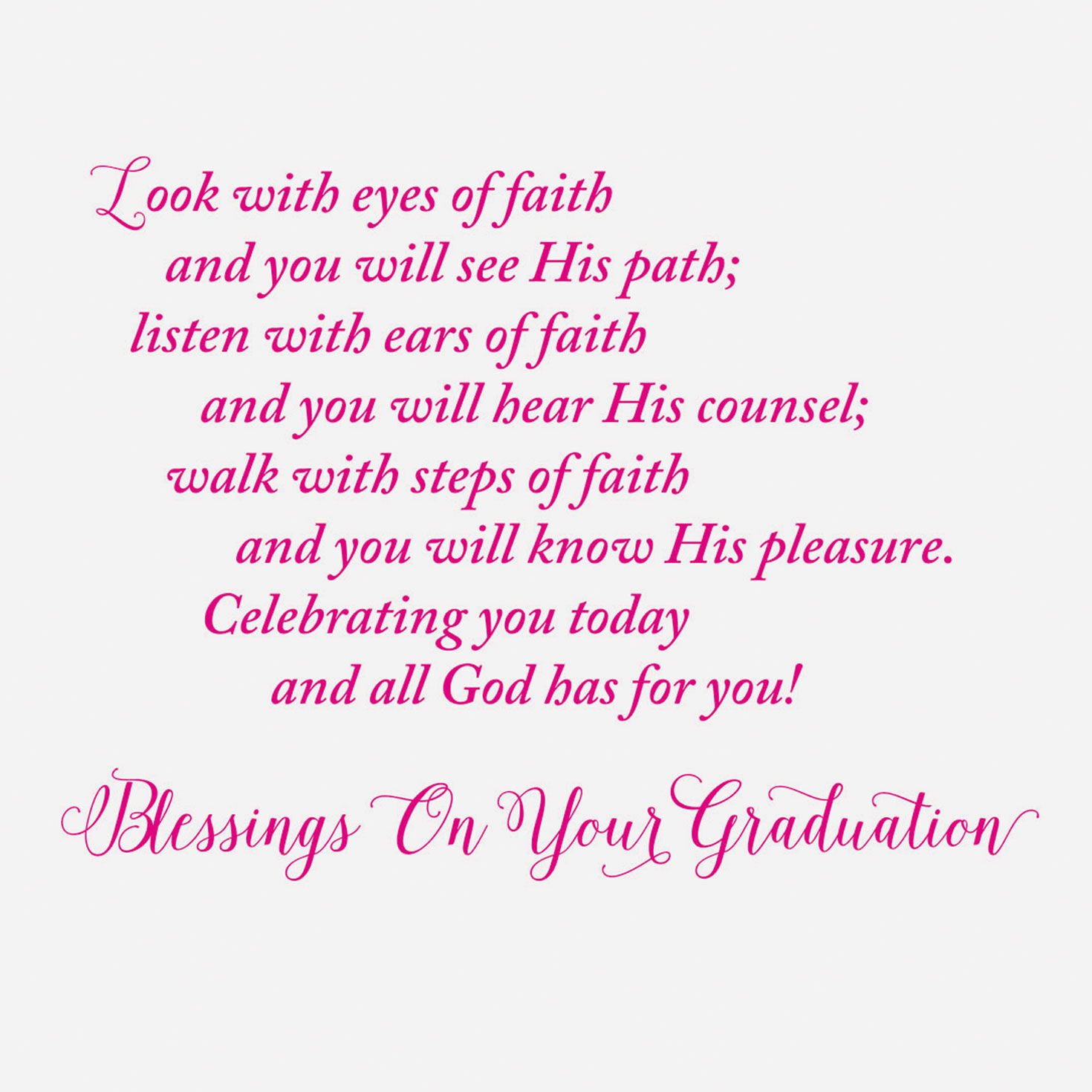 Folk Art Flowers Religious Graduation Card Sentiment image number 3