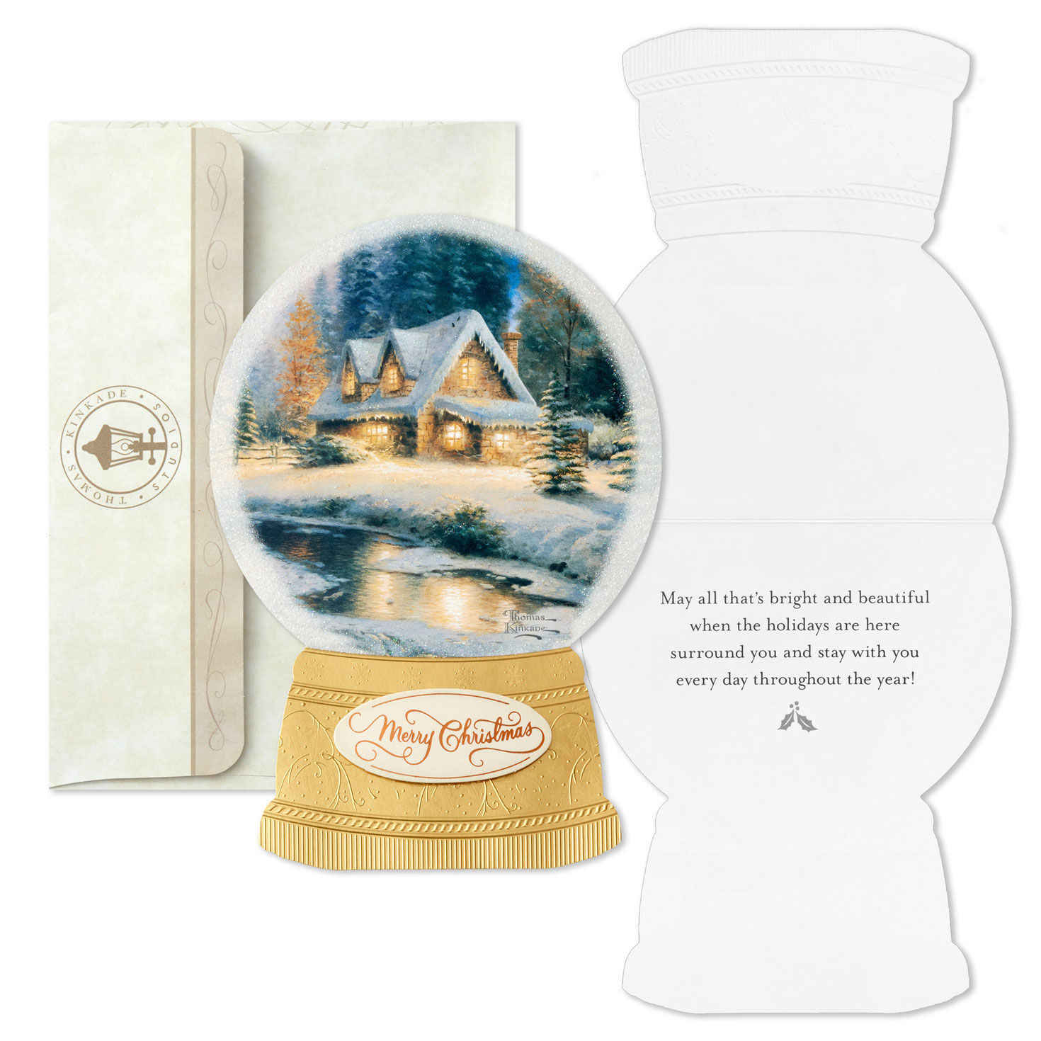 Thomas Kinkade Cottage in Snow Globe Boxed Christmas Cards, Pack of 12, , large image number 3