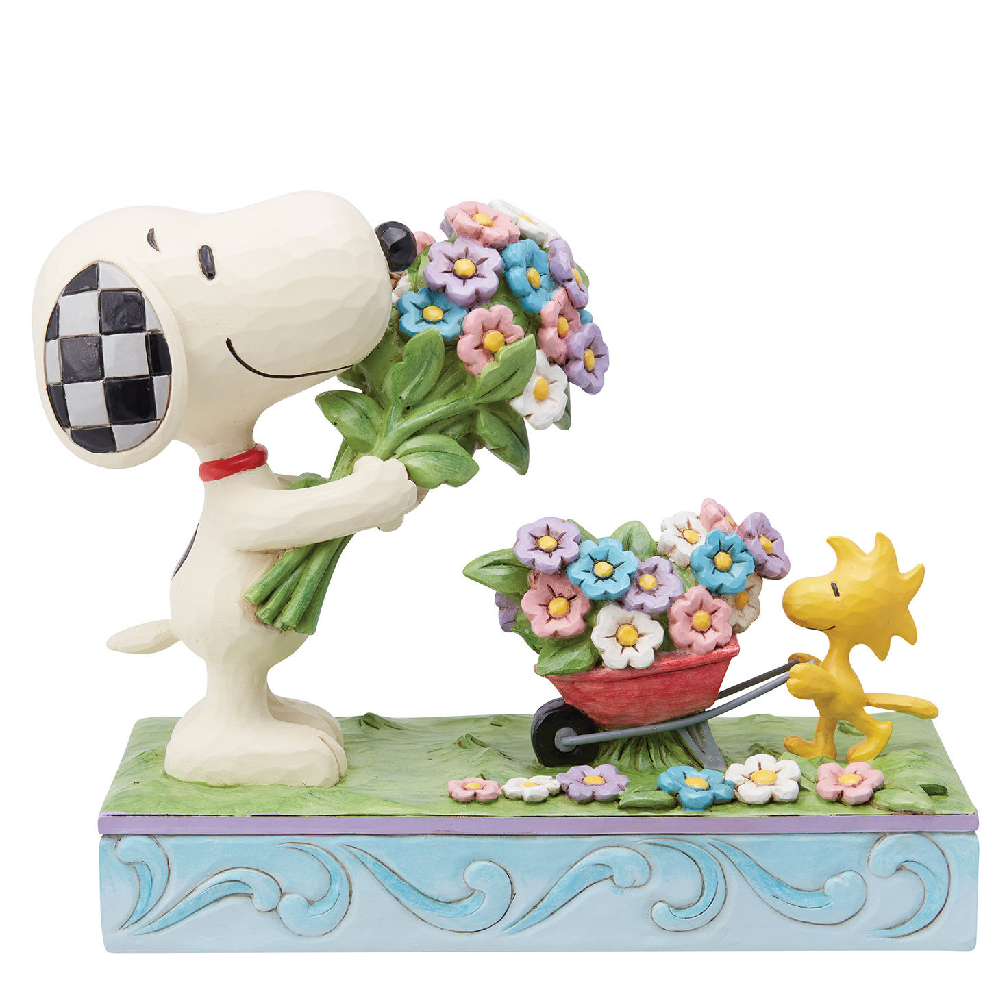 Jim Shore Peanuts Snoopy and Woodstock With Flowers Figurine, 6" for only USD 64.99 | Hallmark