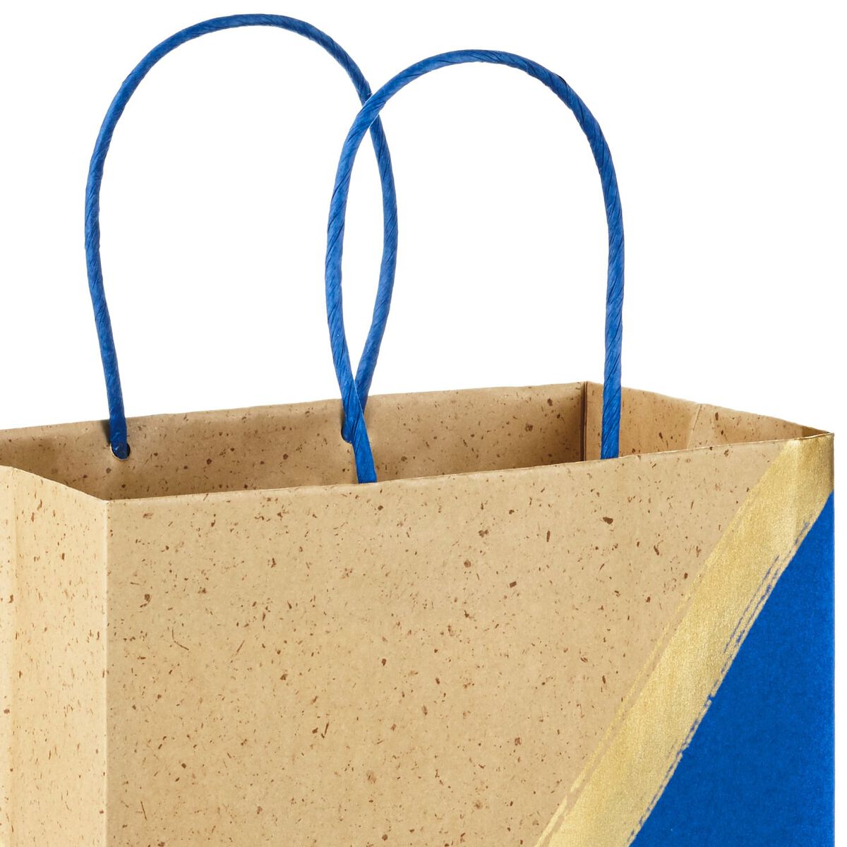 Blue/Kraft and Aqua/Kraft 2Pack Medium Gift Bags, 9.6" Gift Bags