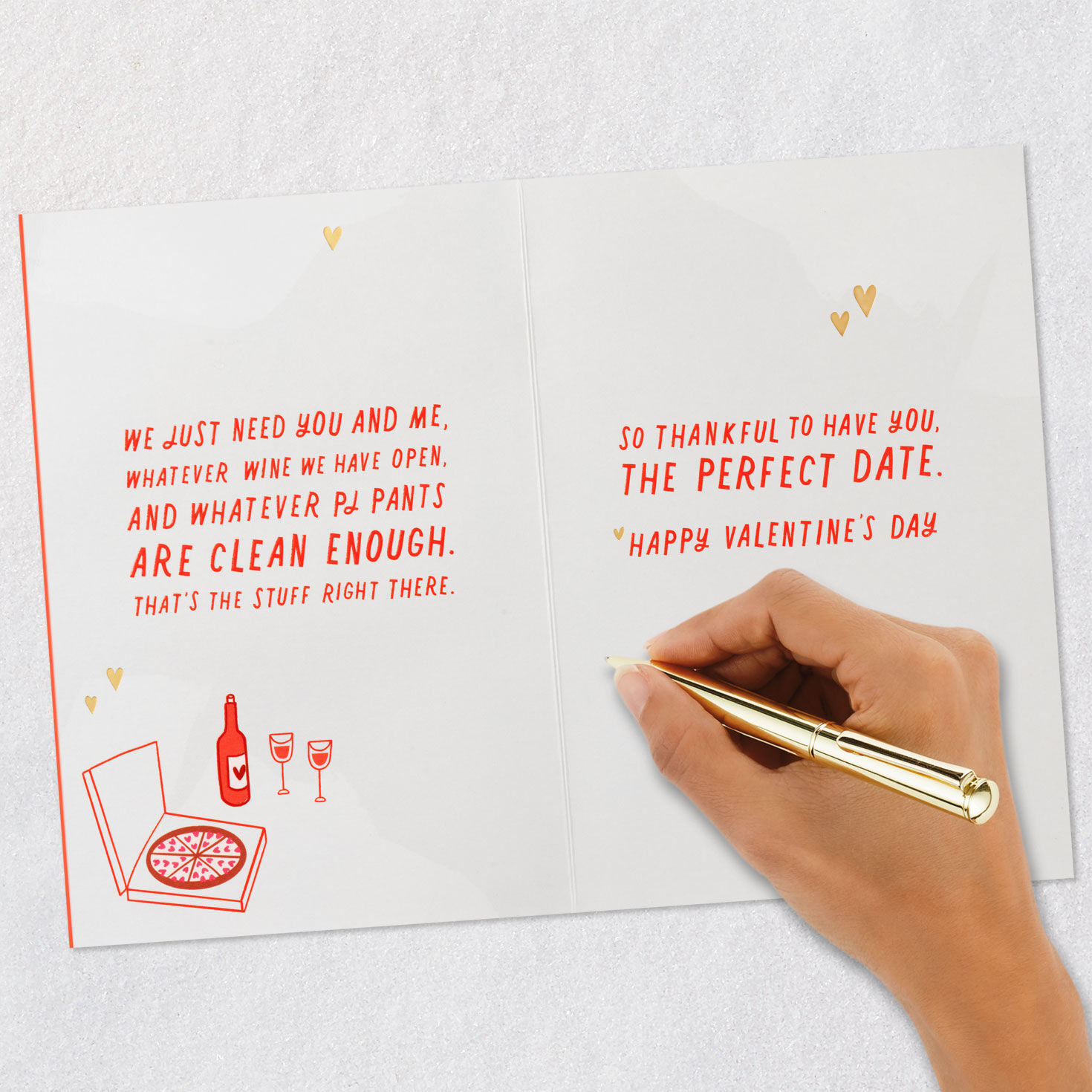 Red Colorwash Valentine's Day Card for Husband signing card image number 7