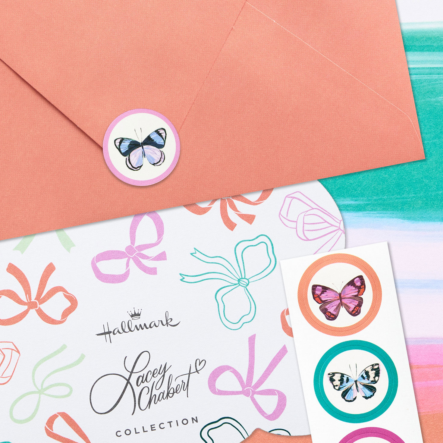 Patterned Arched Stationery Sheet Set With Seals upclose view image number 5