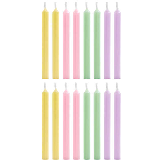 Pearlized Pastel Birthday Candles, Set of 16