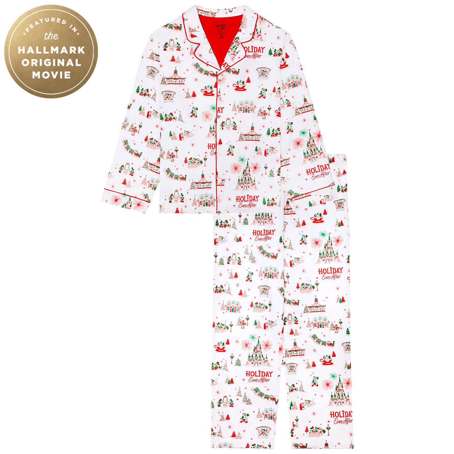 Hallmark + Disney Holiday Ever After Unisex Adult Pajama Set