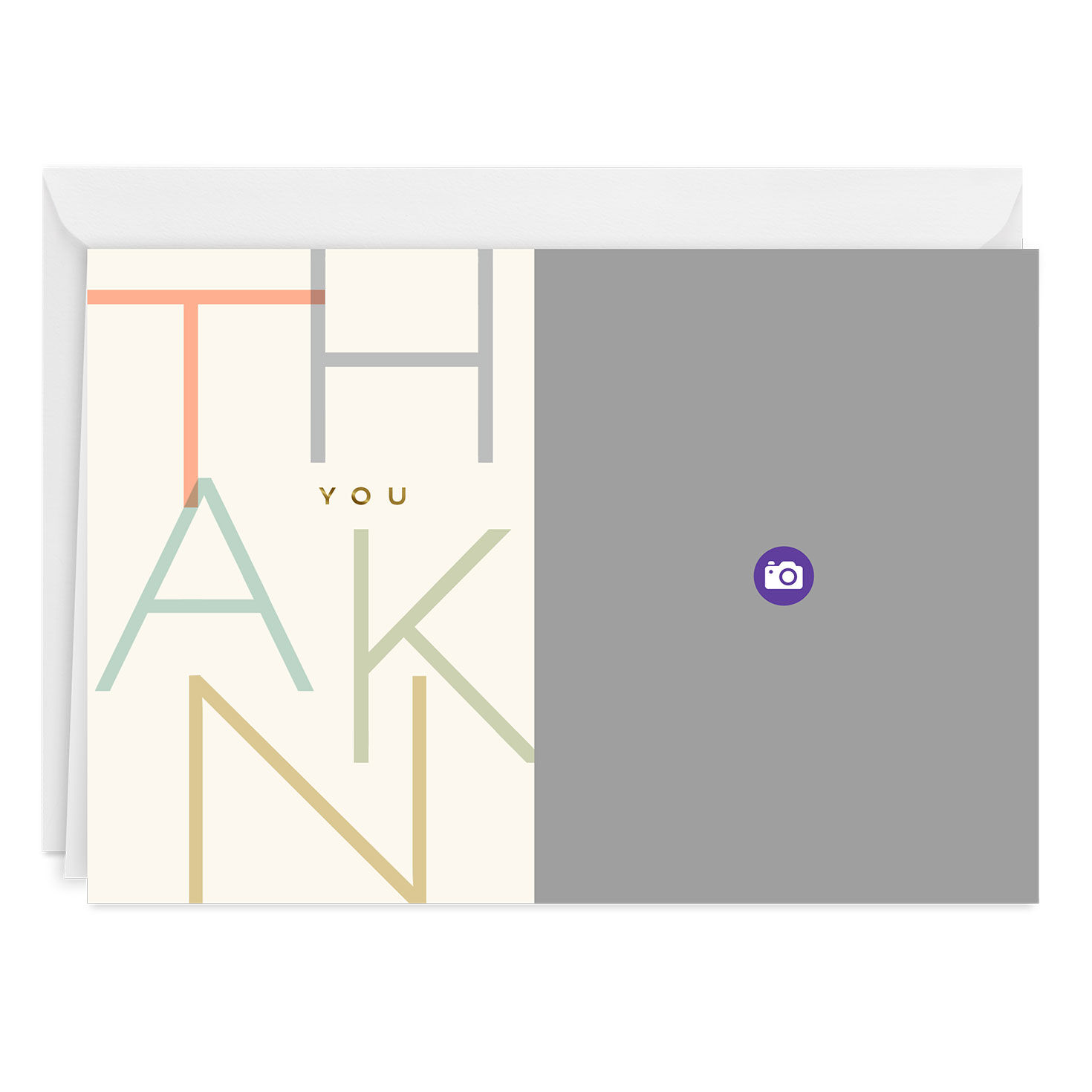 Personalized Colorful Letters Thank-You Photo Card  image number 3