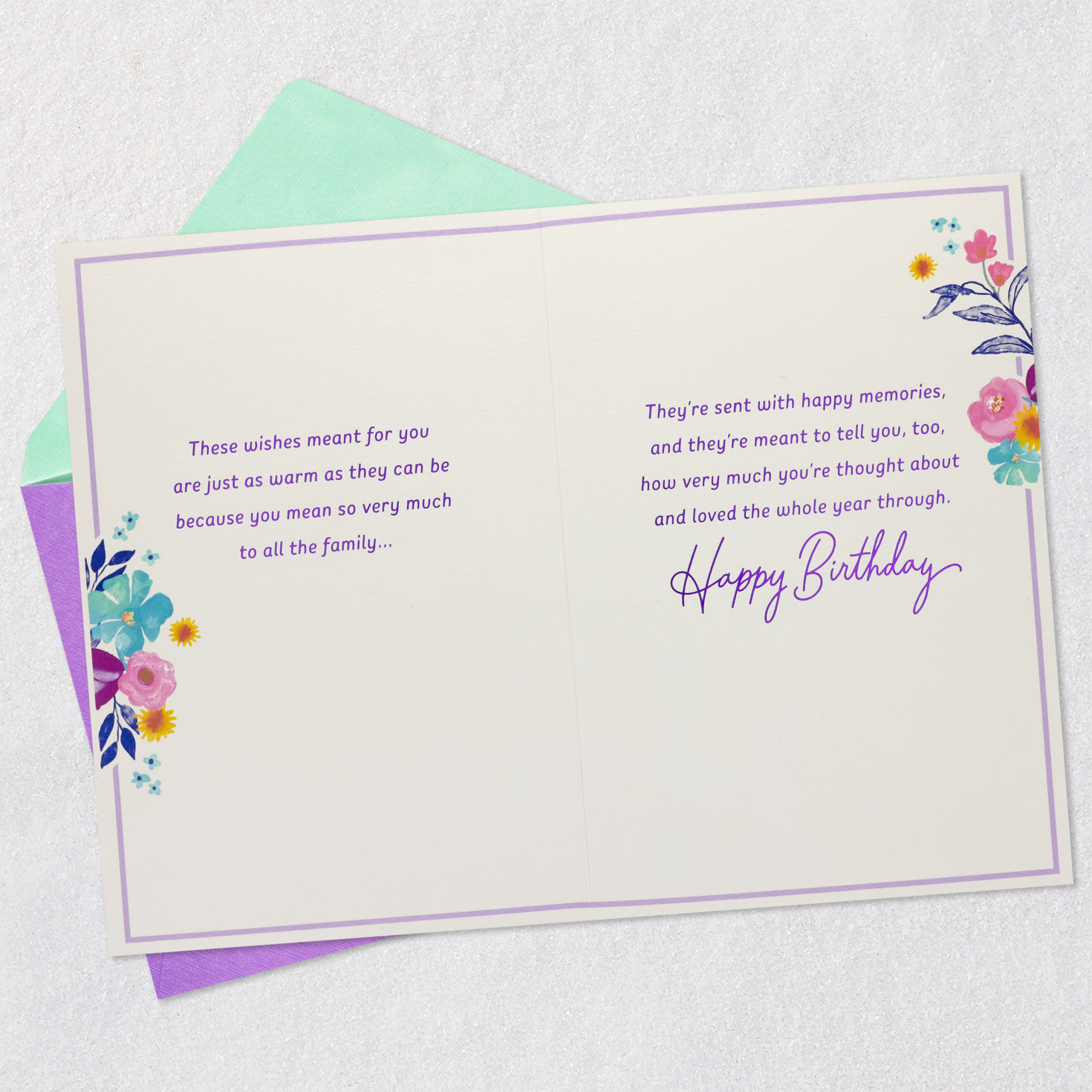 Spring Flowers Birthday Card for Grandmother Open card with envelope image number 4