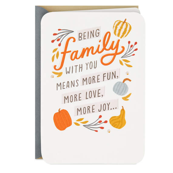 Fun, Love and Joy Thanksgiving Card for Family