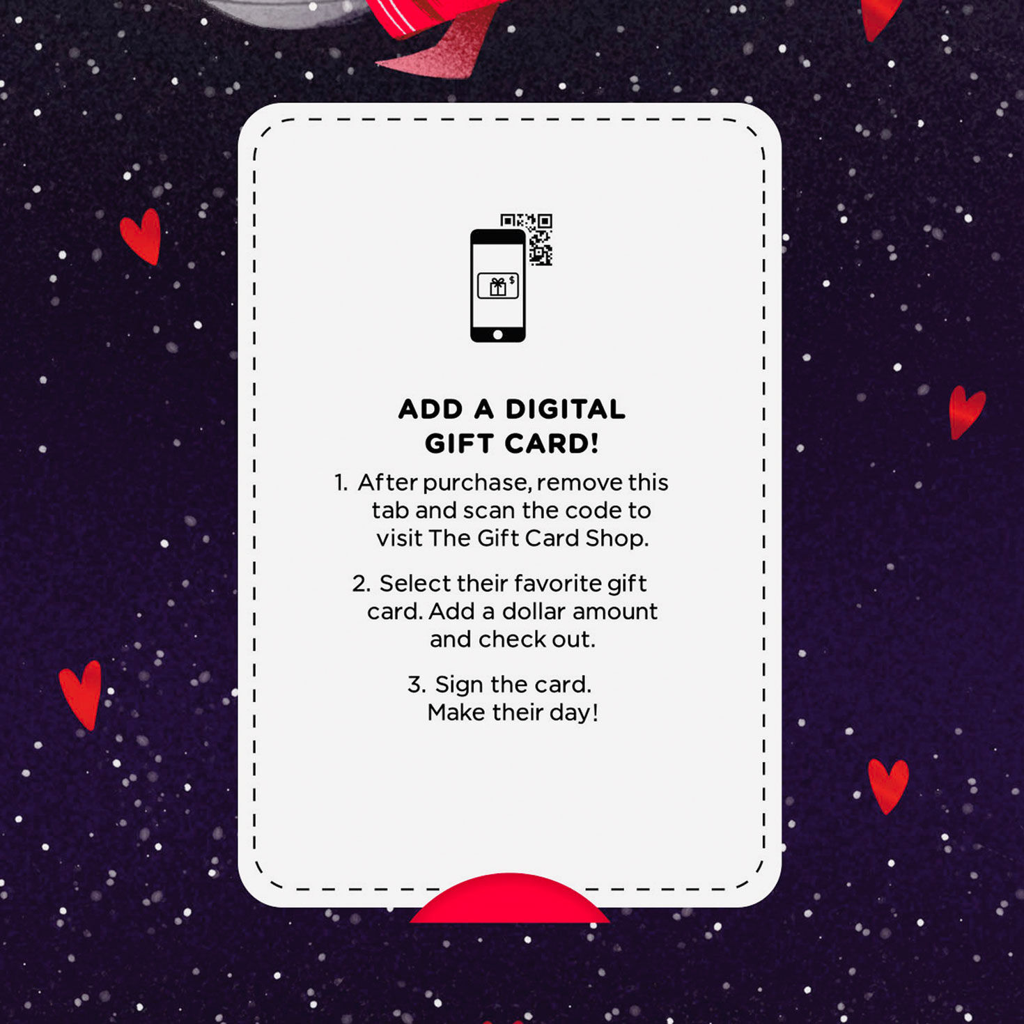Astronauts Romantic Valentine's Gift Card Greeting gift card instructions image number 6
