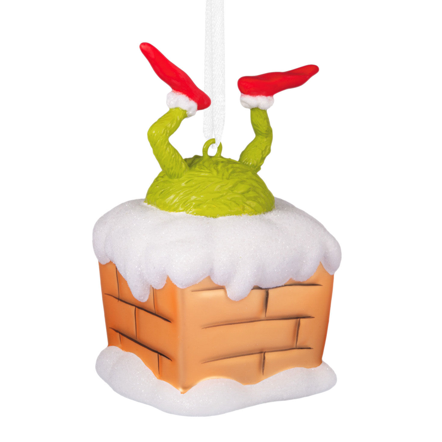 Grinch in Chimney Christmas Ornament back image number 6