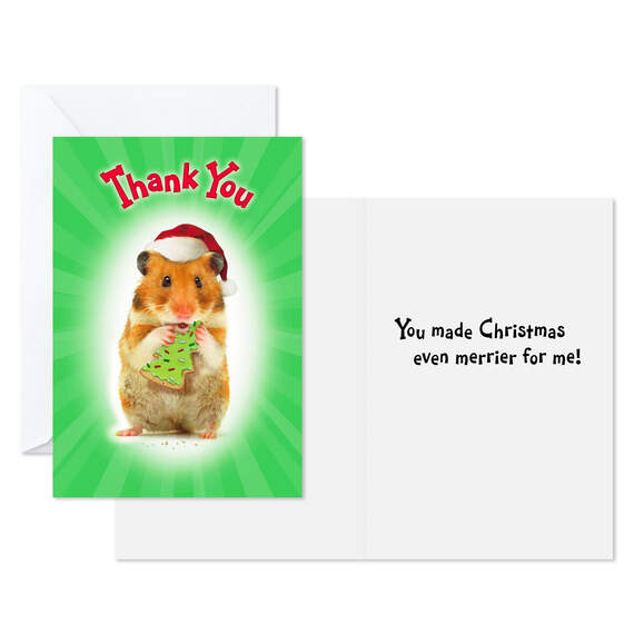 Happy Hamster Christmas Thank-You Cards, Pack of 6, , large image number 2