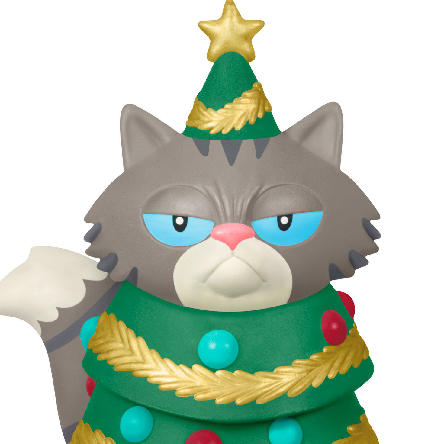 Grumpy Cat Dressed as Tree Keepsake Ornament closeup view image number 5