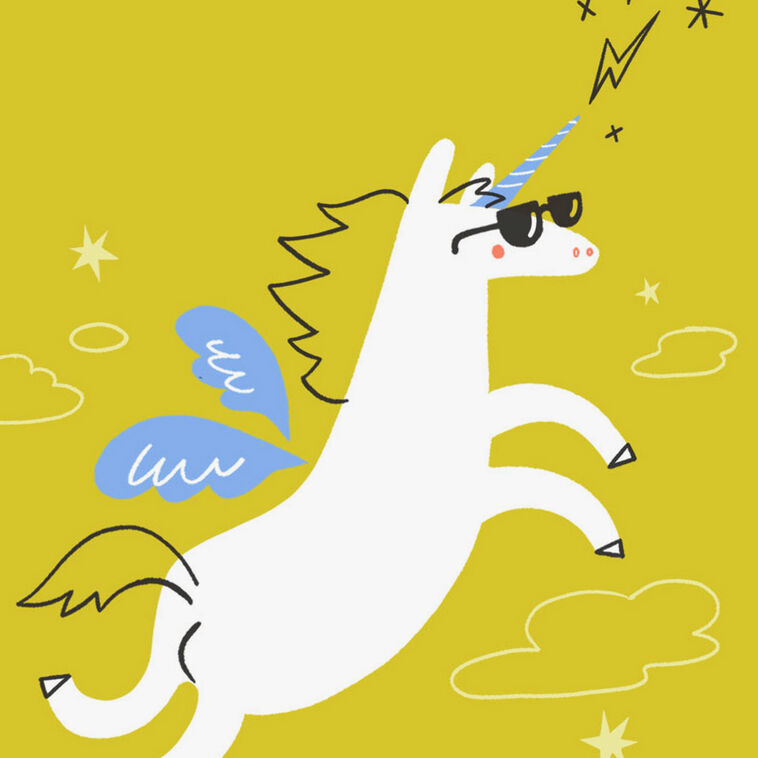 Unicorn in Sunglasses Kids Card Card Front Detail image number 4