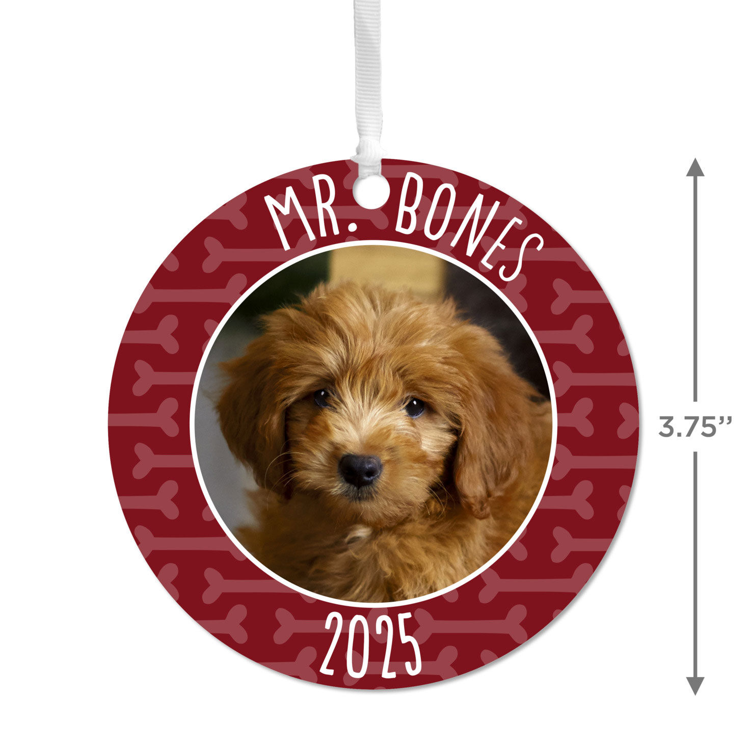 Pet Round Metal Personalized Ornament, Custom Photo and Text, , large image number 3