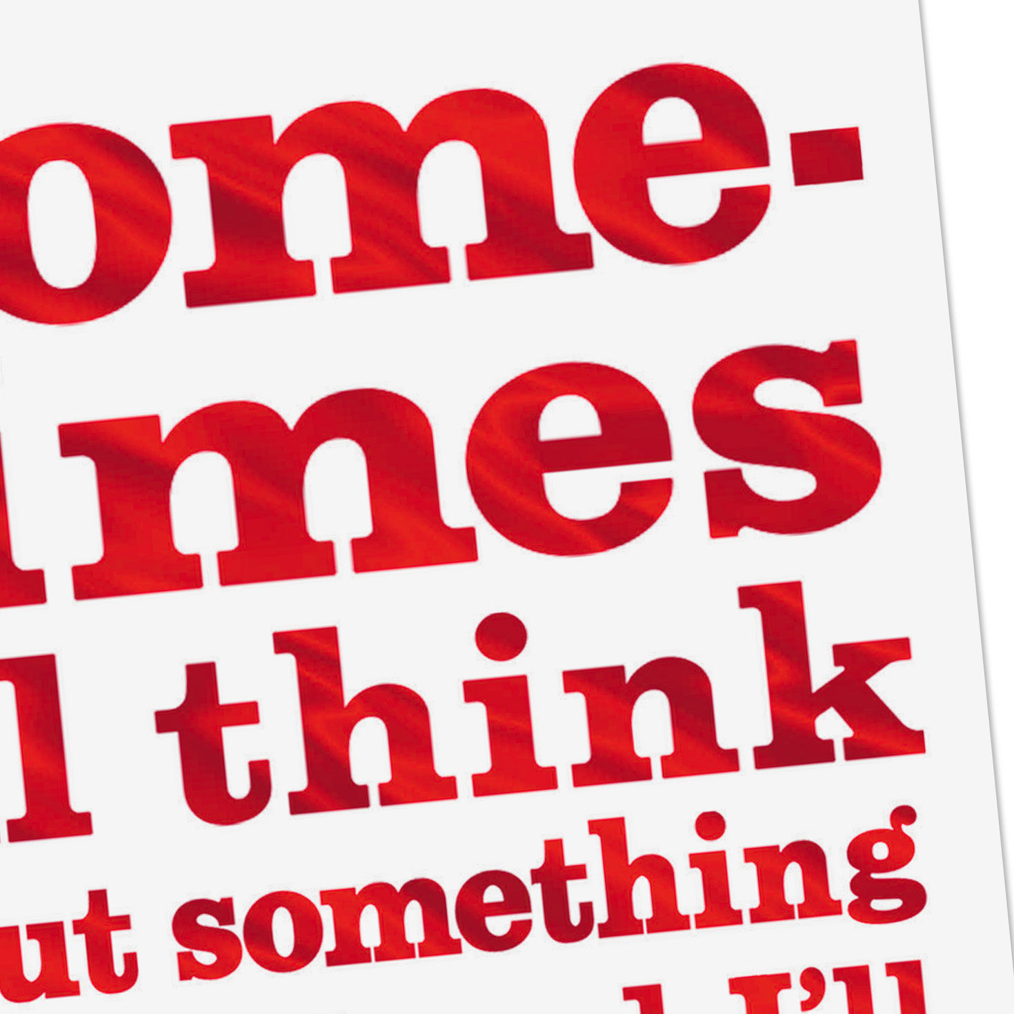 Red Teleprompter-Style Lettering Funny Friendship Card Card Front Detail image number 4