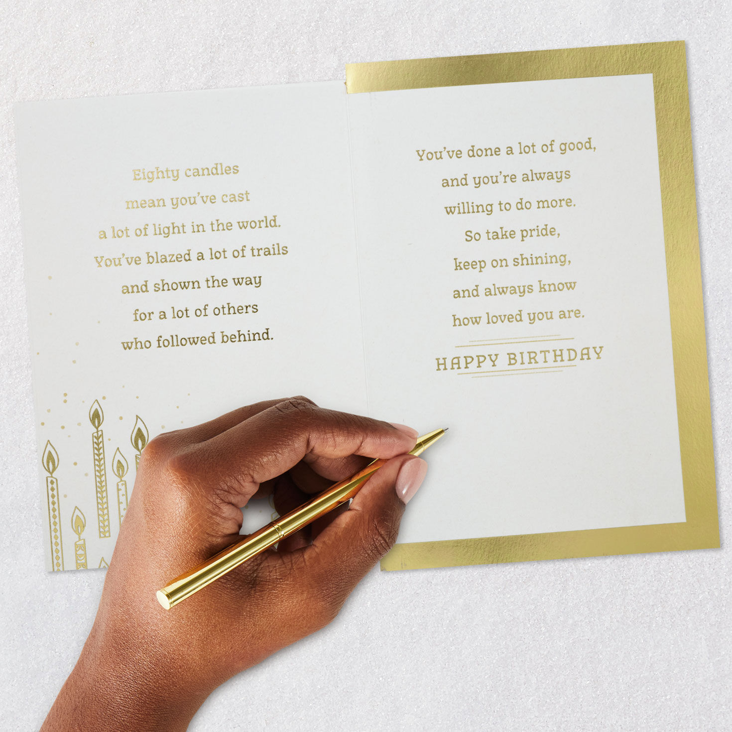 Gold 80th Birthday Card Signing card image number 7