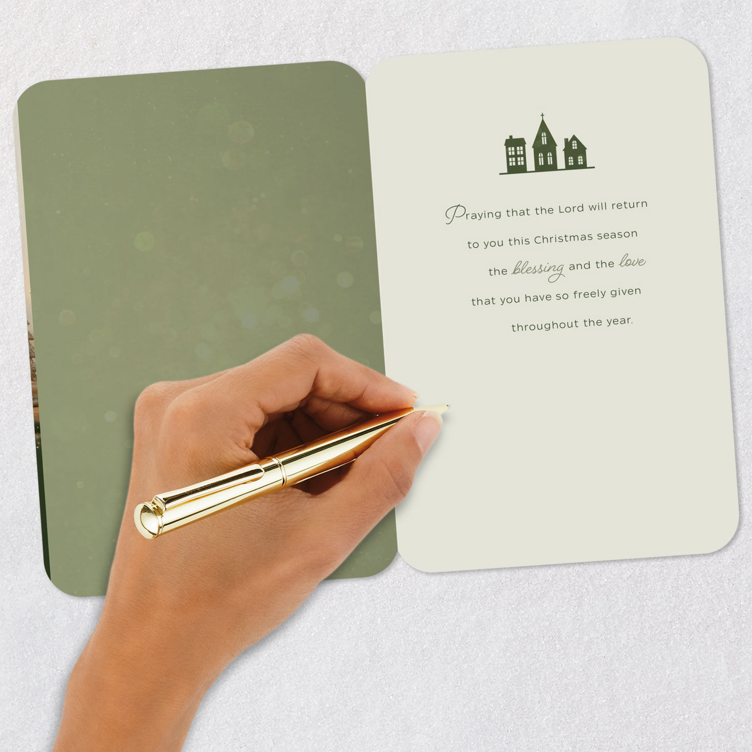 Wooden Church Minister Religious Christmas Card Signing card image number 6