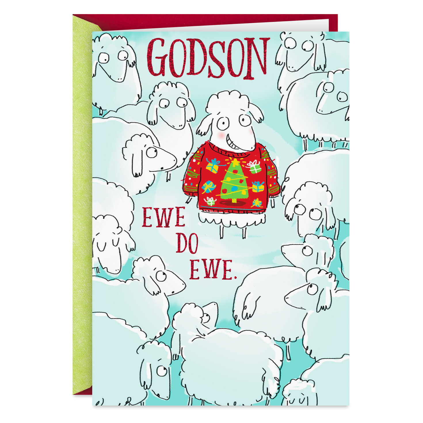 Wooly Amazing Funny Christmas Card for Godson