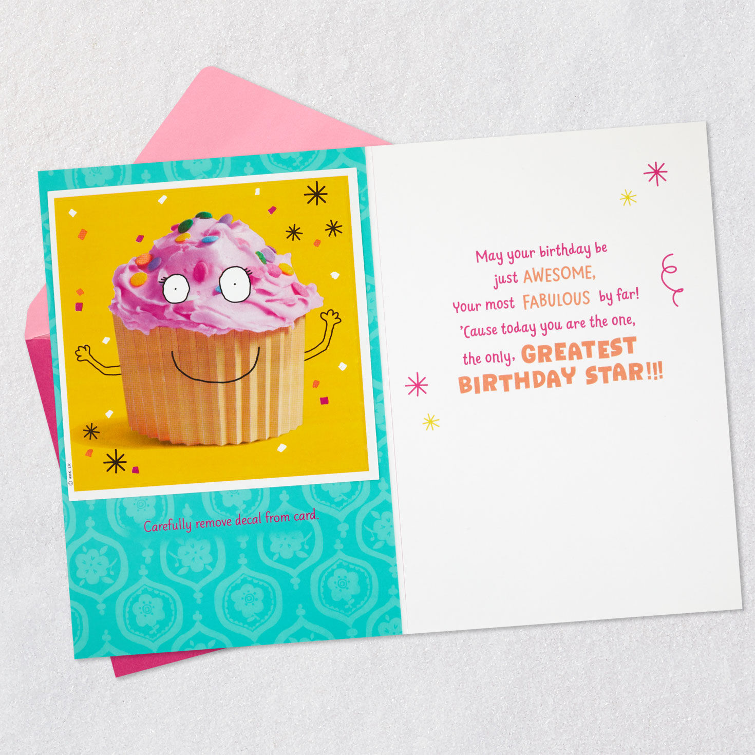 Hello, Cupcake 9th Birthday Card With Decal for only USD 4.99 | Hallmark