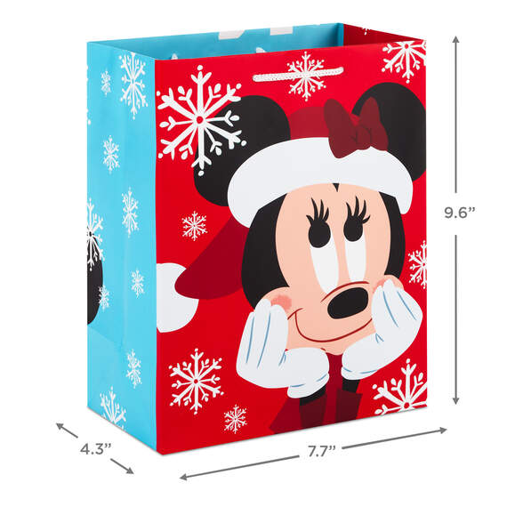9.6" Disney Mickey and Minnie in Santa Hats Christmas Gift Bag, , large image number 3