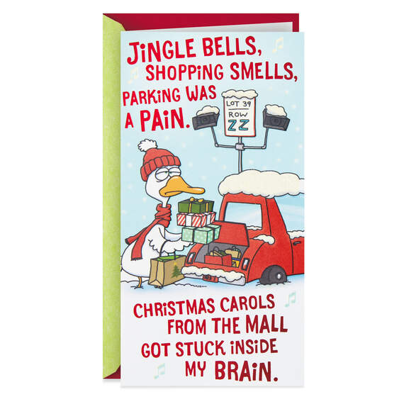 Jingle Bells Duck Funny Money Holder Christmas Card