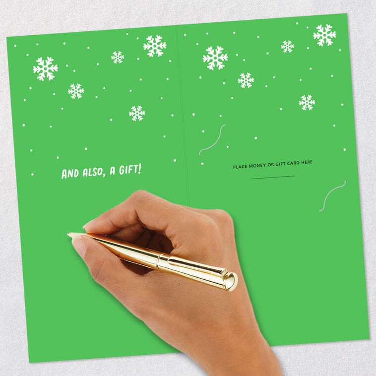 Red and Green Holiday Icons Money Holder Card signing card image number 7