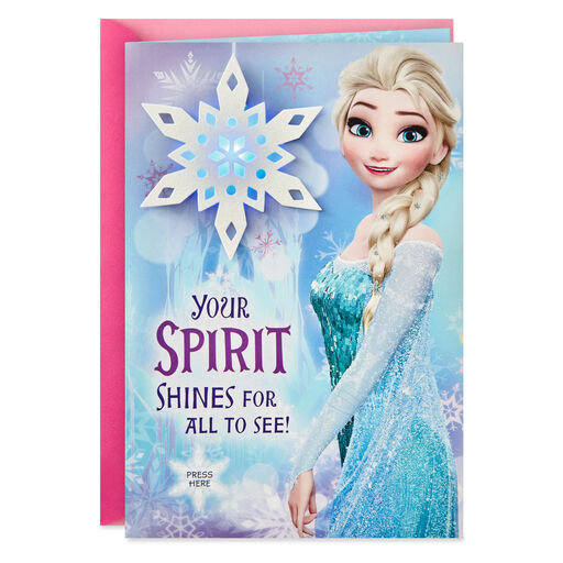 Disney Frozen Let It Go Musical Christmas Card With Light, 