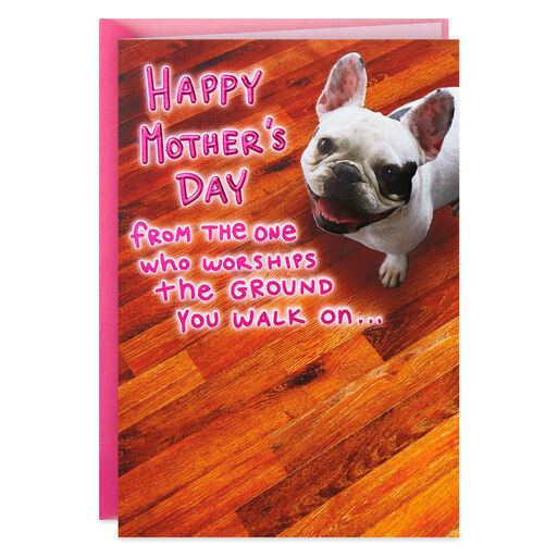 I Worship the Ground You Walk On Mother's Day Card From the Dog, 