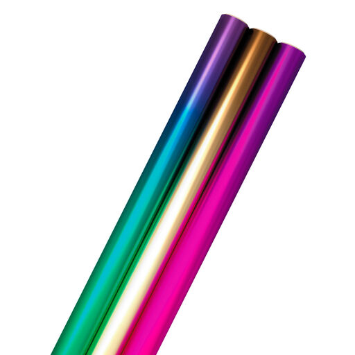 Assorted Ombré Foil 3-Pack Wrapping Paper, 60 sq. ft total, 