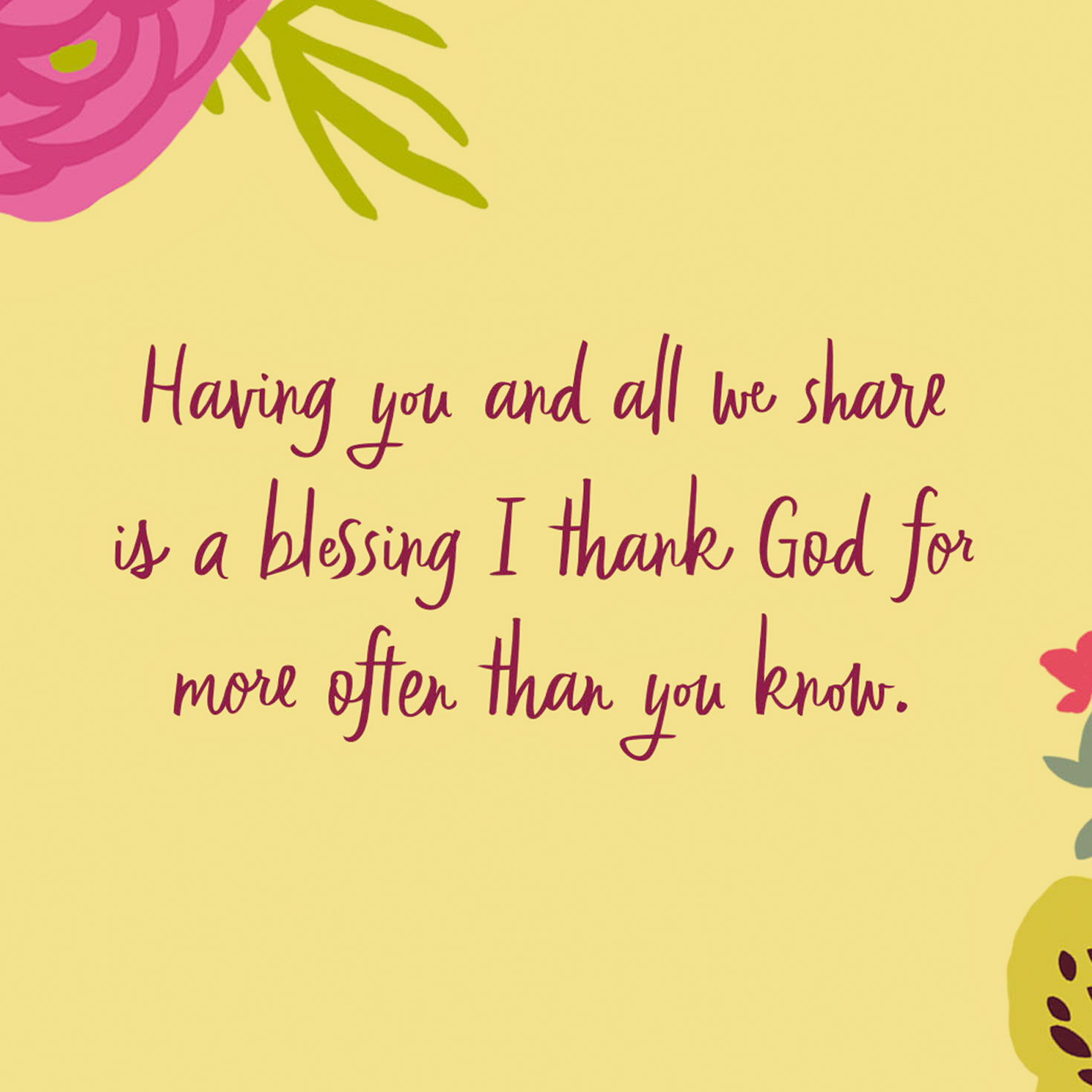 Painted Floral Border Religious Friendship Card Sentiment image number 2