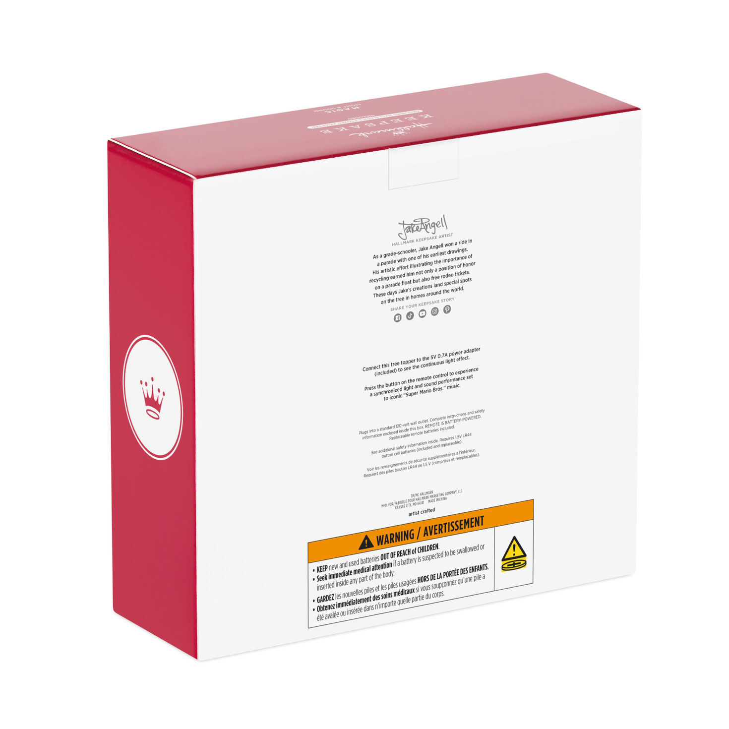 Super Mario Super Star Keepsake Tree Topper Package Back image number 7