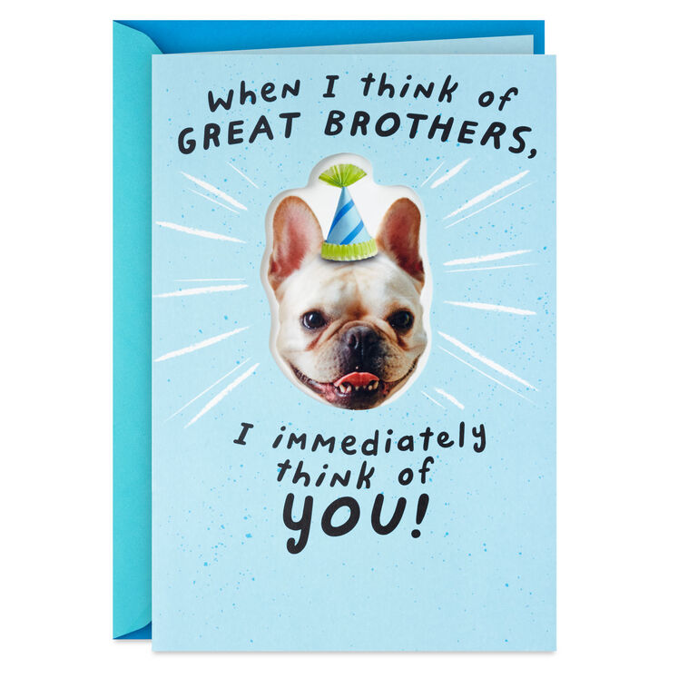 Lucky Brother Funny Pop-Up Birthday Card From Sister, , large image number 1