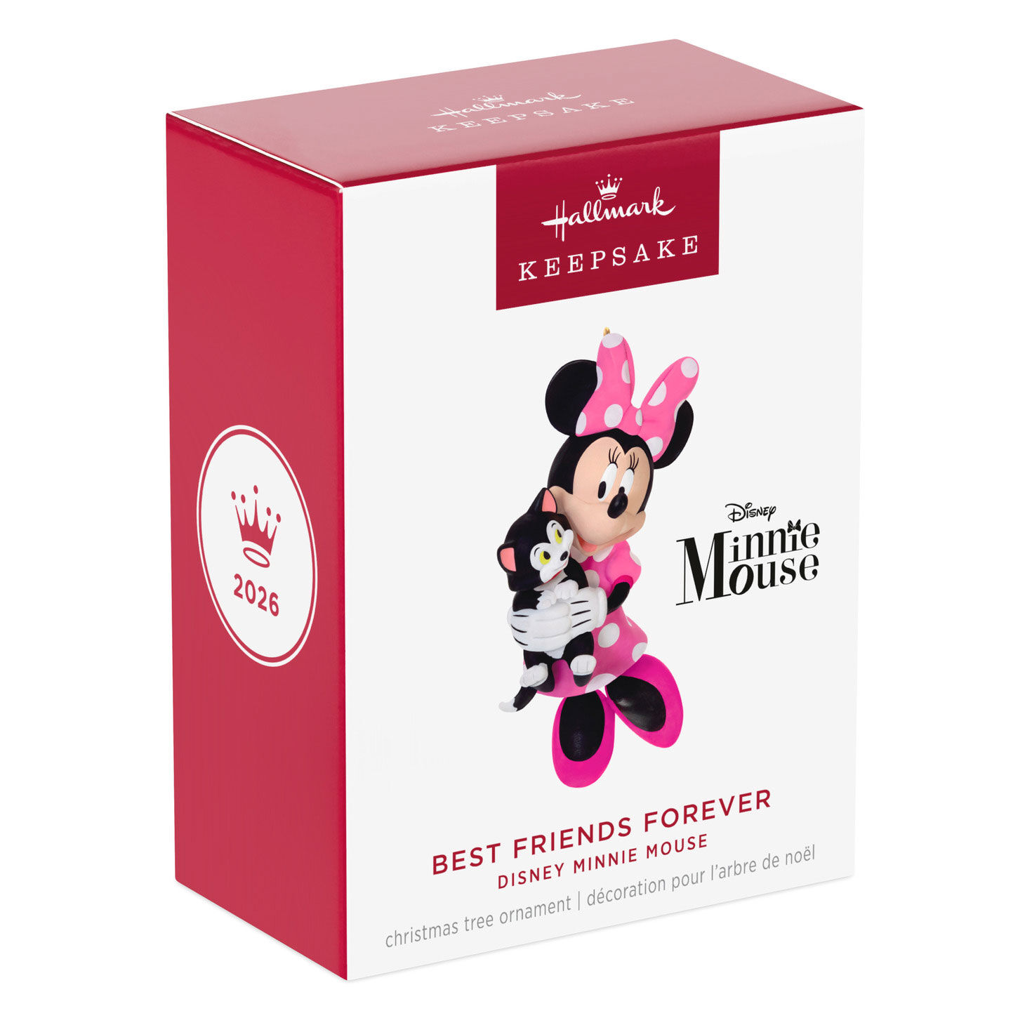 Minnie Mouse Holding Black White Cat Ornament Package Front image number 7