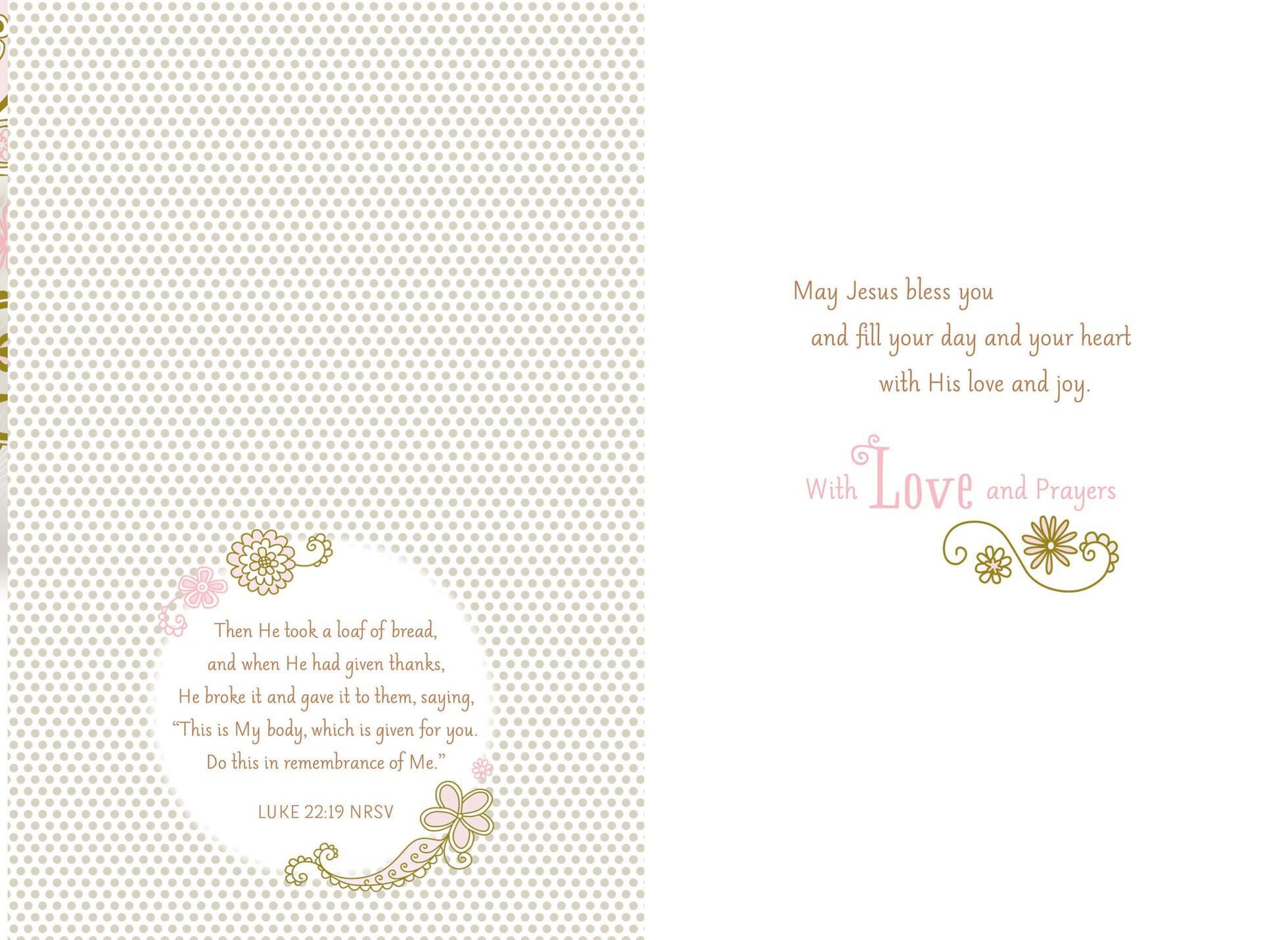 Hands in White Gloves First Holy Communion Card for Goddaughter