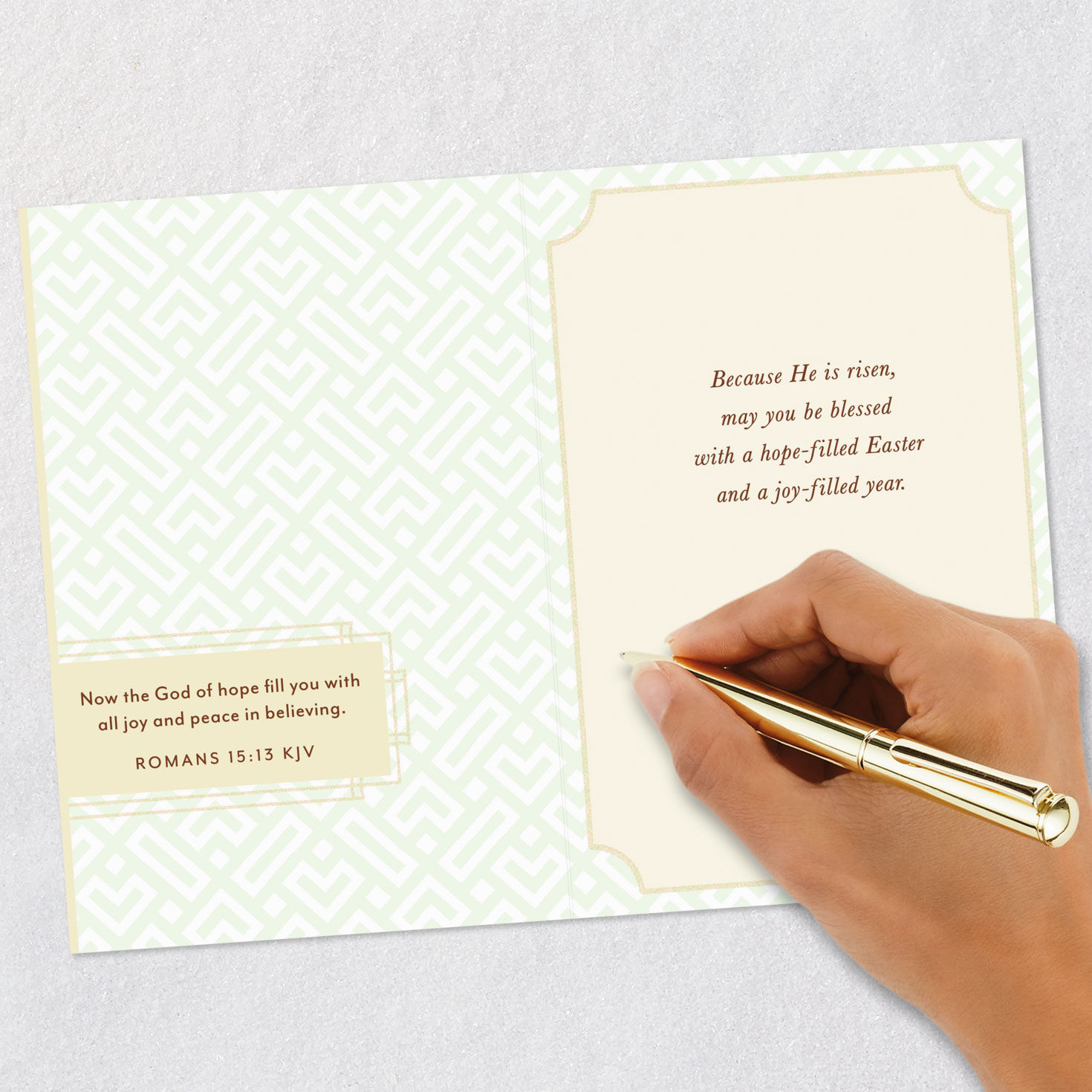 White Lilies on Yellow Religious Easter Card Signing Card image number 8