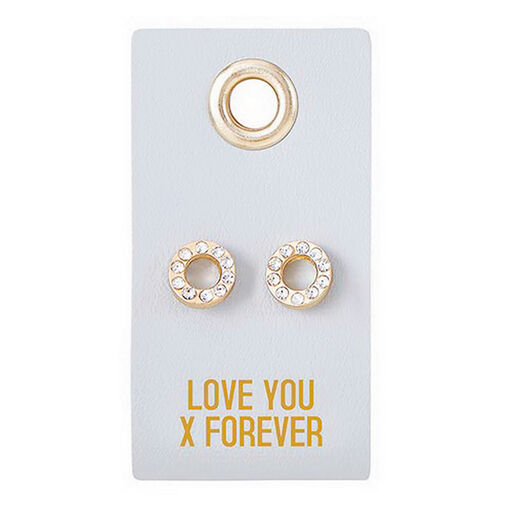 Sparkly Gold-Tone Circle Stud Earrings, 