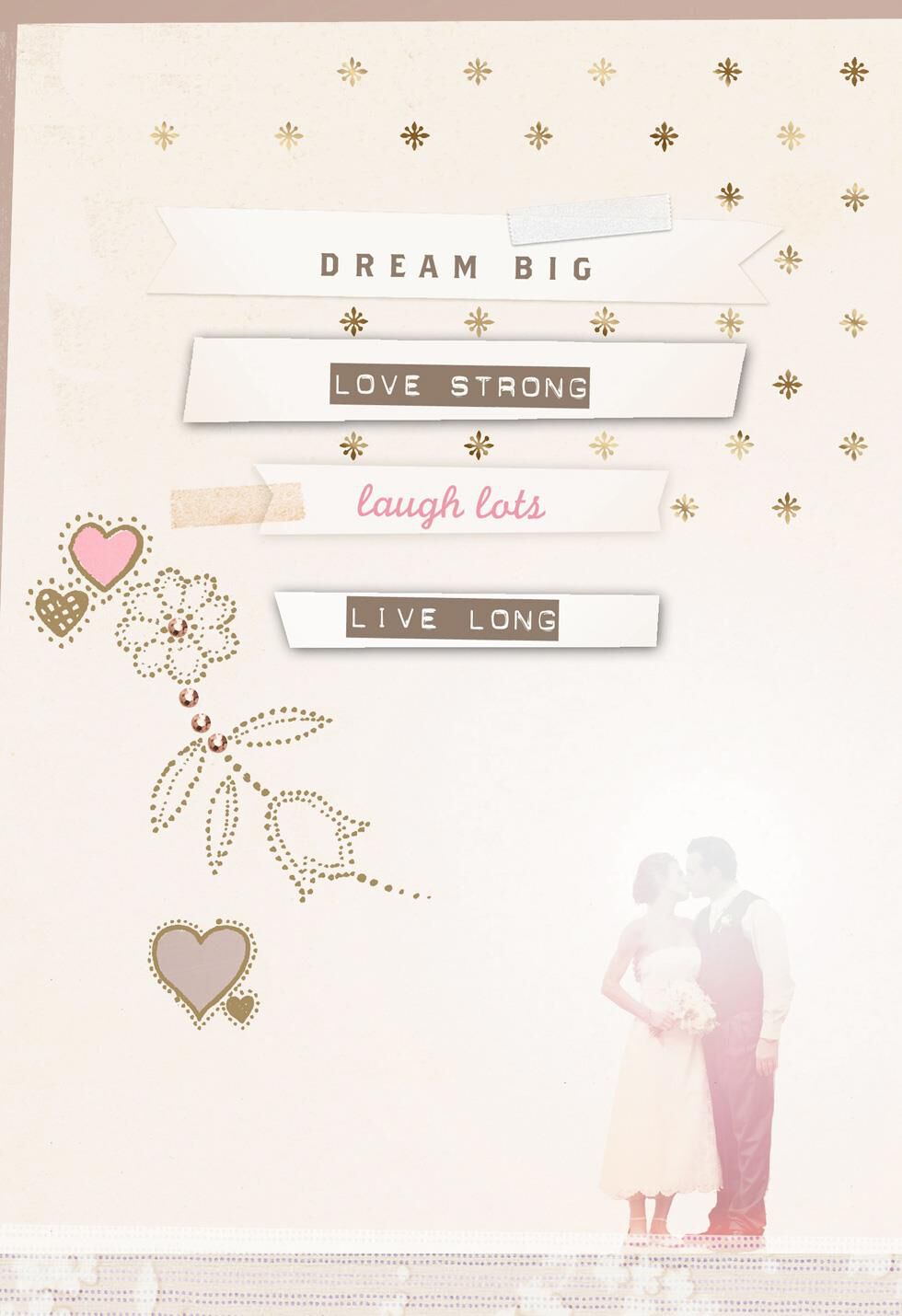 Banner Wishes Wedding Card