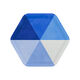 Blue Pinwheel Hexagonal Dessert Plates, Set of 8