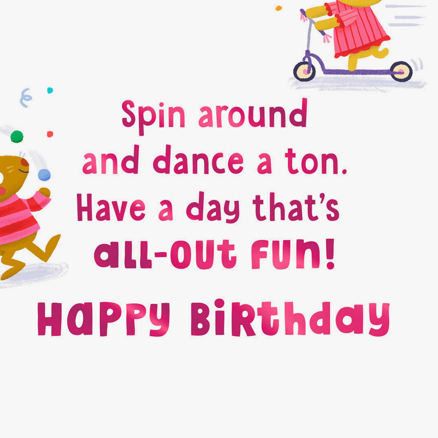 Animals Having Fun Kids Birthday Card Sentiment image number 3