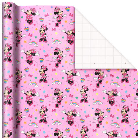 Disney Minnie Mouse on Pink Wrapping Paper, 17.5 sq. ft., , large
