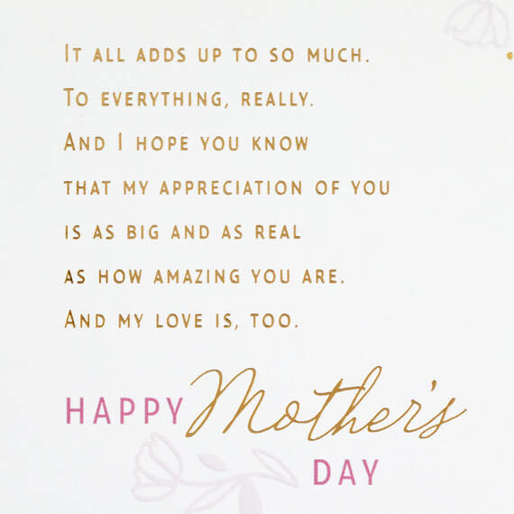 It All Adds Up to Love Romantic Mother's Day Card, , large image number 3