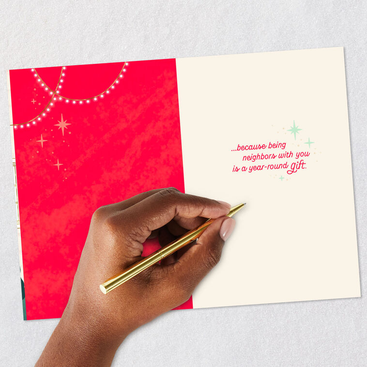 Red Door and Wreath Christmas Card Signing card image number 6