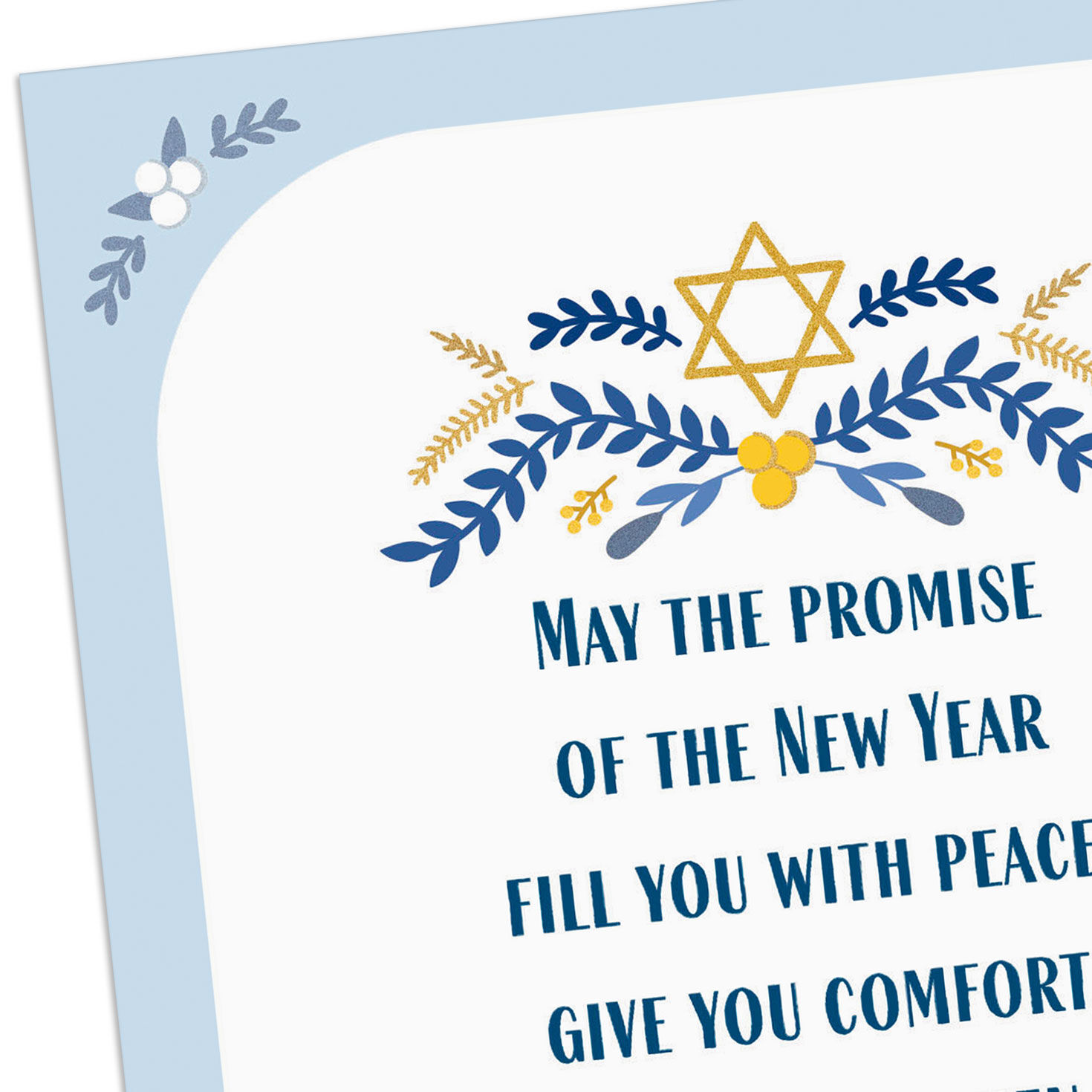 Star of David and Flowers Rosh Hashanah Card Card Front Detail image number 4