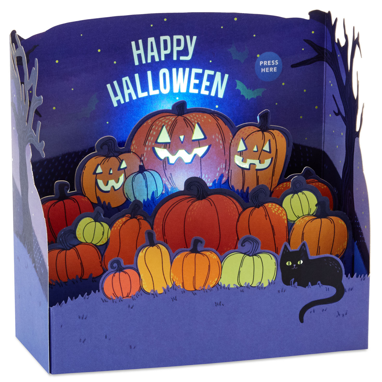 Glowing Pumpkin Patch Musical 3D Pop-Up Halloween Card With Light for only USD 9.99 | Hallmark