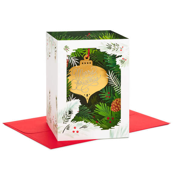 Merry Christmas Ornament 3D Pop-Up Christmas Card, , large image number 1