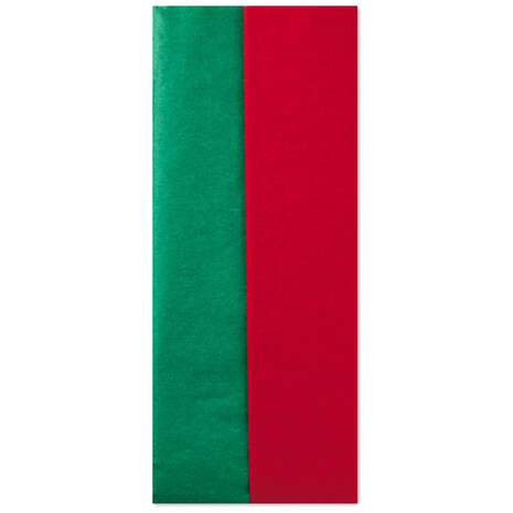 Solid Hunter Green and Scarlet Red 2-Pack Tissue Paper, 8 sheets, , large