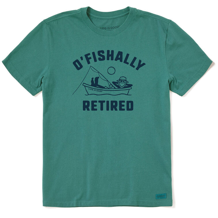 Life Is Good Men's O'Fishally Retired Green T-Shirt