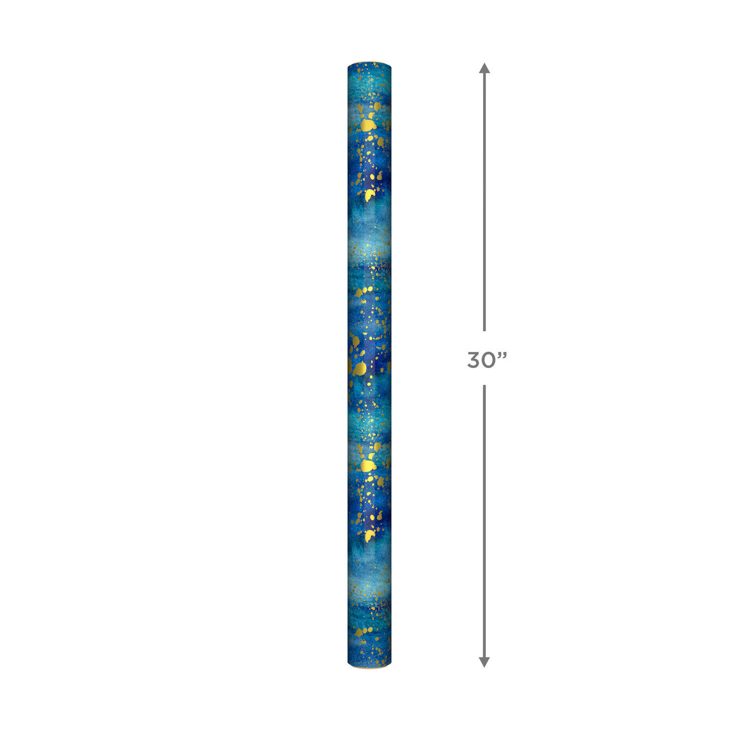 Blue Watercolor With Gold Splatter Wrapping Paper, 20 sq. ft., , large image number 5